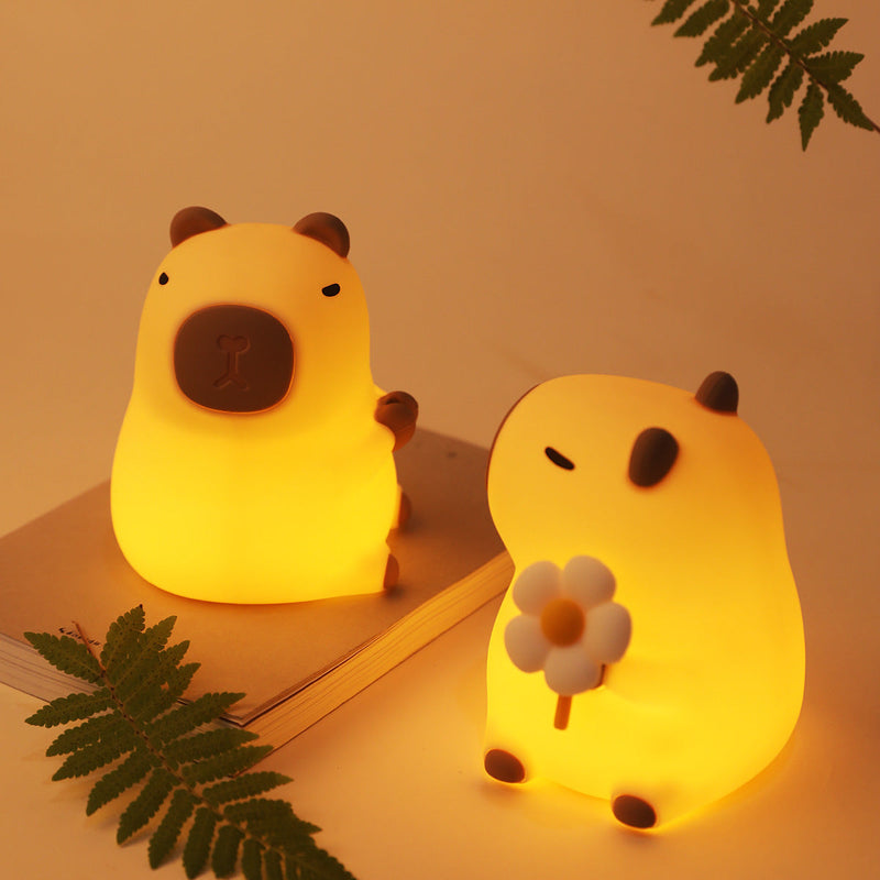 Capybara Squishy LED Night Light – Adorable Silicone Lamp for Kids & Cosy Rooms