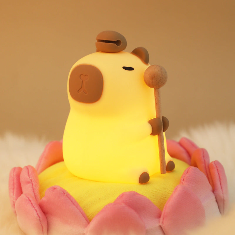 Capybara Squishy LED Night Light – Adorable Silicone Lamp for Kids & Cosy Rooms