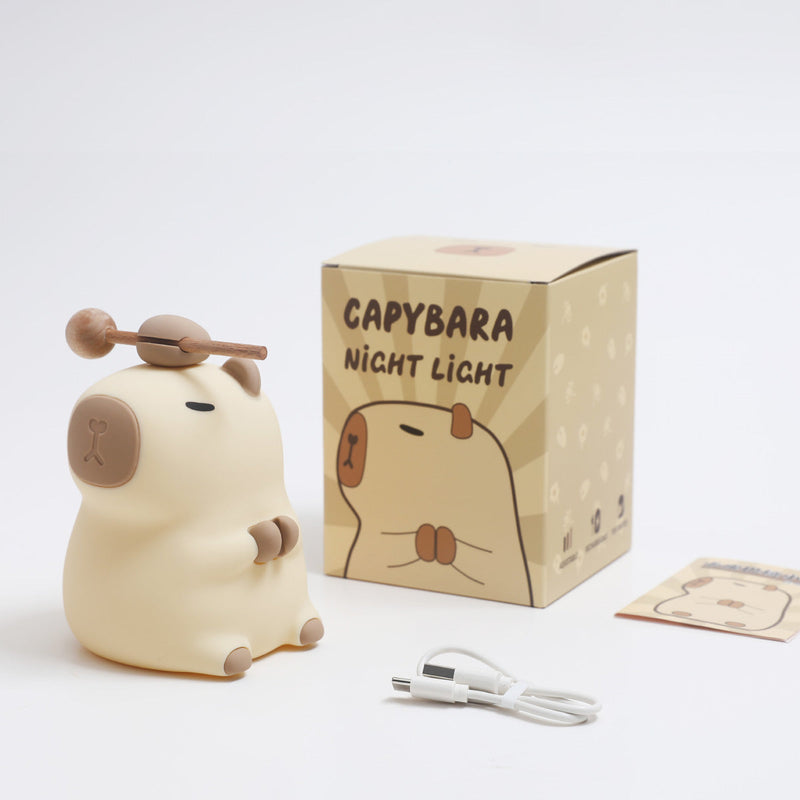 Capybara Squishy LED Night Light – Adorable Silicone Lamp for Kids & Cosy Rooms