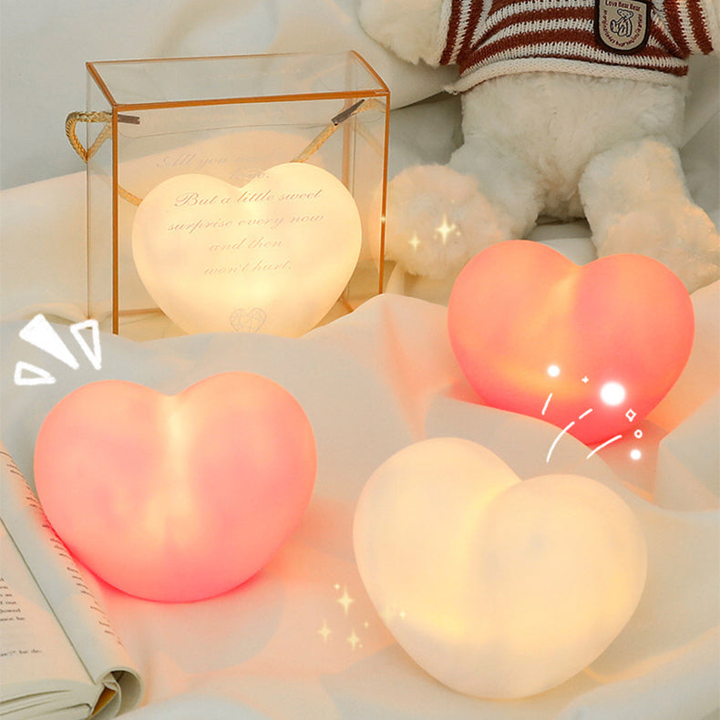 Creative Silicone Heart LED Night Light – Cute Bedside Lamp for Bedroom and Living Room