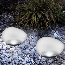 Solar-Powered Pebble LED Outdoor Landscape Light – Elegant ABS and Frosted Glass Design