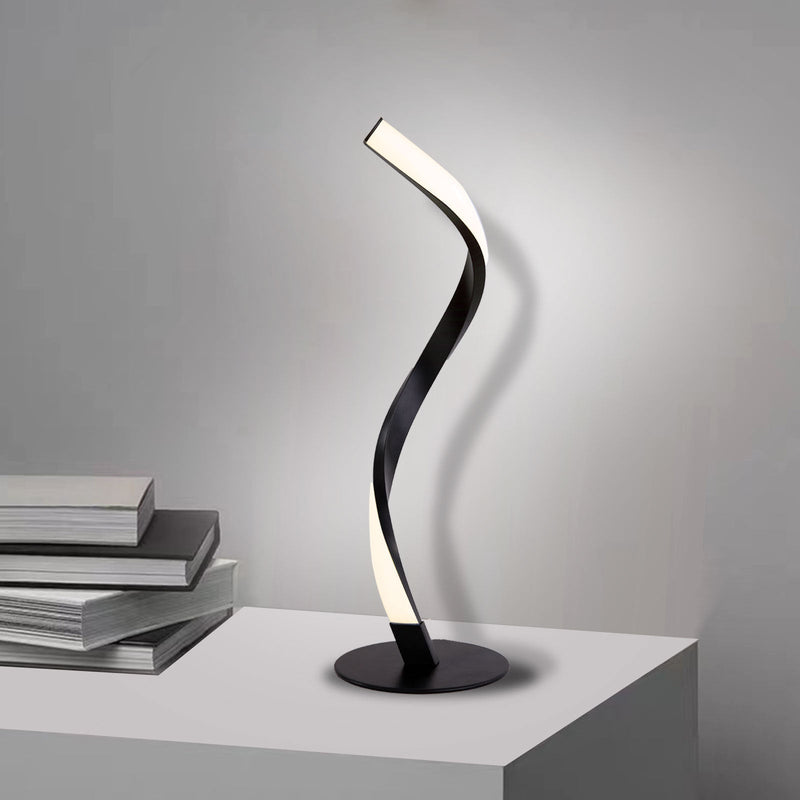 Modern Minimalist LED Spiral Table Lamp – Sleek Aluminium Design for Home and Office