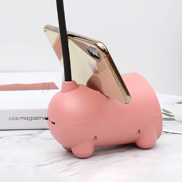 Cartoon Bunny LED Desk Lamp with USB Rechargeable Touch Control and Pen Holder