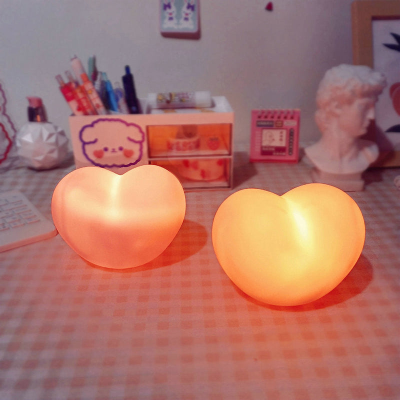 Creative Silicone Heart LED Night Light – Cute Bedside Lamp for Bedroom and Living Room