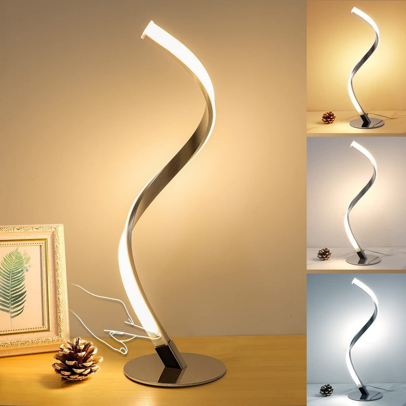 Modern Minimalist LED Spiral Table Lamp – Sleek Aluminium Design for Home and Office