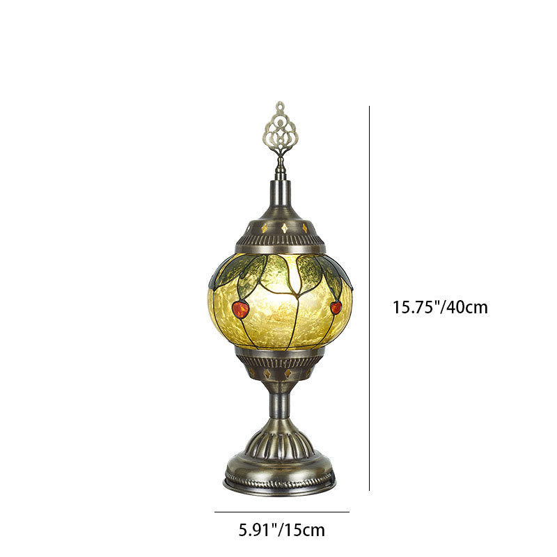 Traditional Tiffany-Style Table Lamp – Handcrafted Glass Light for Bedroom and Living Room