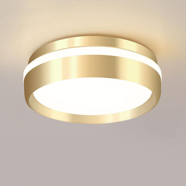 Modern Round LED Ceiling Light in Gold Aluminium and Acrylic – Minimalist Nordic Design