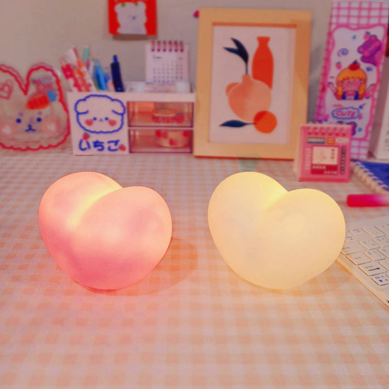 Creative Silicone Heart LED Night Light – Cute Bedside Lamp for Bedroom and Living Room