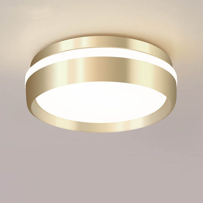 Modern Round LED Ceiling Light in Gold Aluminium and Acrylic – Minimalist Nordic Design