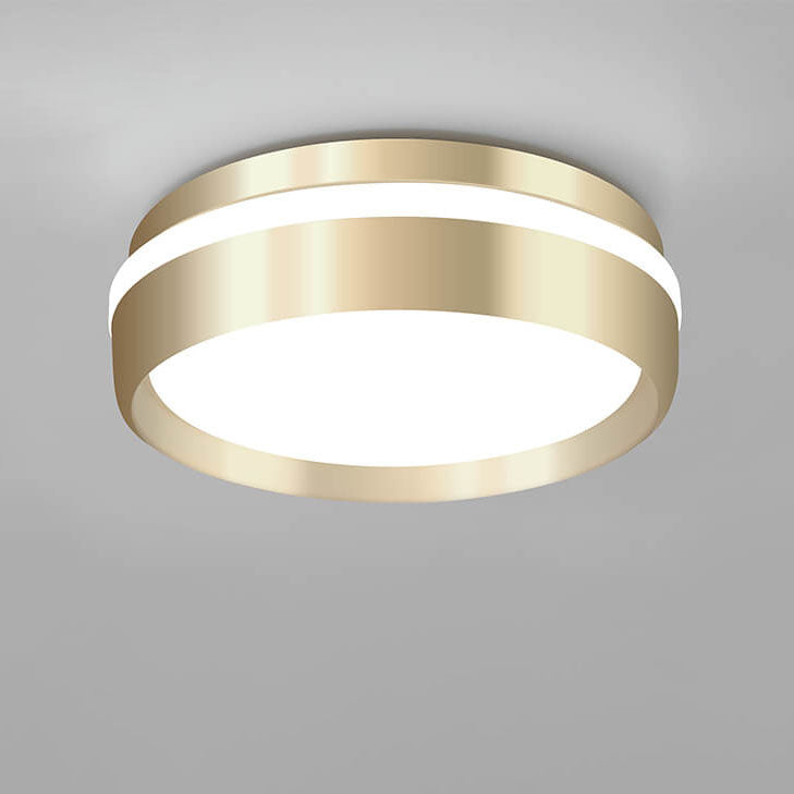 Modern Round LED Ceiling Light in Gold Aluminium and Acrylic – Minimalist Nordic Design