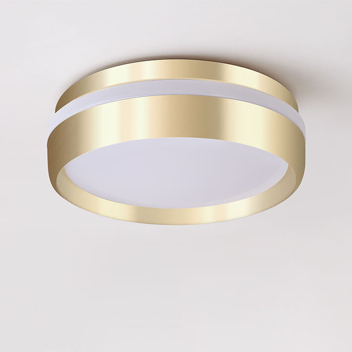 Modern Round LED Ceiling Light in Gold Aluminium and Acrylic – Minimalist Nordic Design