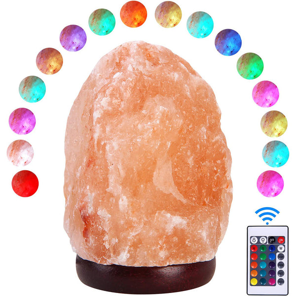 Himalayan Pink Salt Lamp with Remote Control – Natural Crystal LED Lamp for a Relaxing Atmosphere