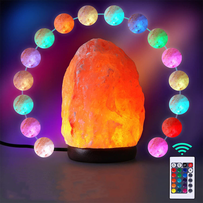 Himalayan Pink Salt Lamp with Remote Control – Natural Crystal LED Lamp for a Relaxing Atmosphere