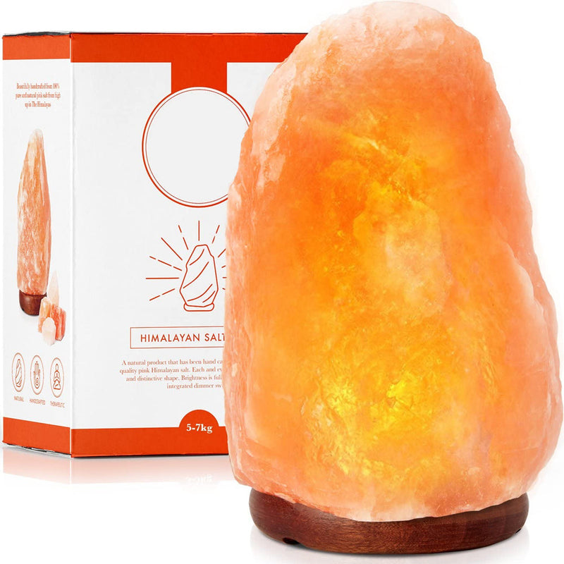 Himalayan Salt Lamp with Dimmer Switch – Natural Handcrafted Pink Salt Crystal Lamp for Relaxation and Wellness