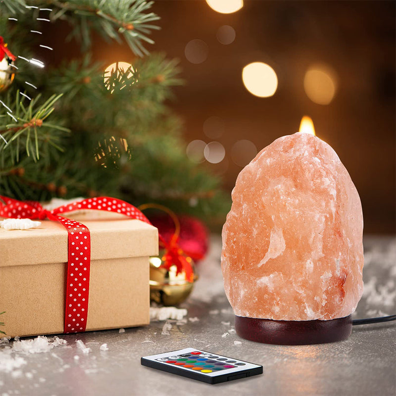 Himalayan Pink Salt Lamp with Remote Control – Natural Crystal LED Lamp for a Relaxing Atmosphere