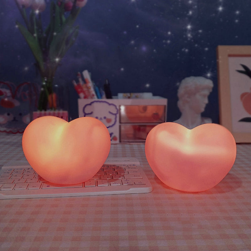 Creative Silicone Heart LED Night Light – Cute Bedside Lamp for Bedroom and Living Room