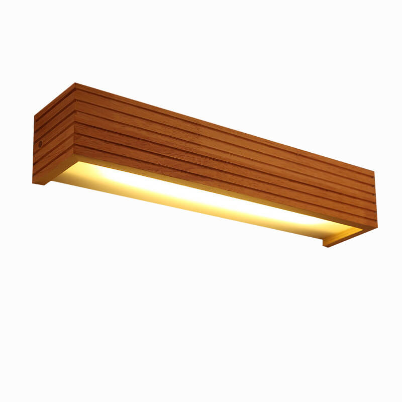 Modern Solid Wood Linear LED Wall Light – Ideal for Mirrors and Contemporary Interiors