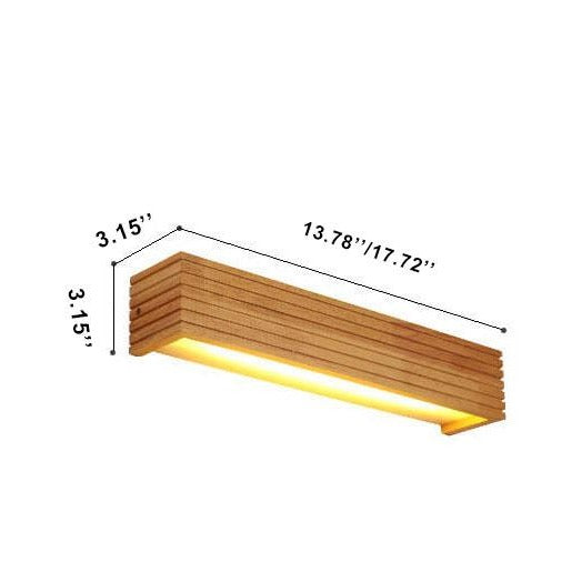 Modern Solid Wood Linear LED Wall Light – Ideal for Mirrors and Contemporary Interiors