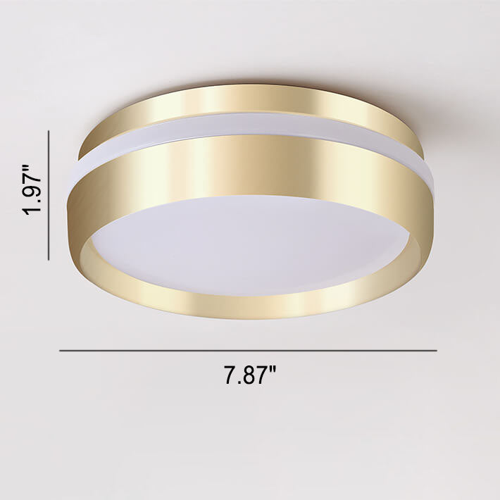 Modern Round LED Ceiling Light in Gold Aluminium and Acrylic – Minimalist Nordic Design