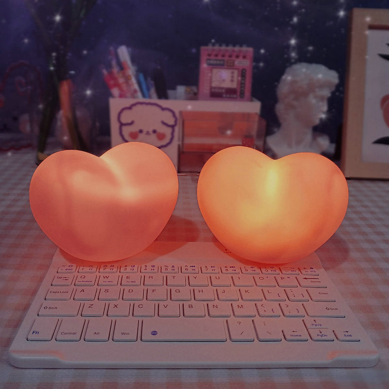 Creative Silicone Heart LED Night Light – Cute Bedside Lamp for Bedroom and Living Room