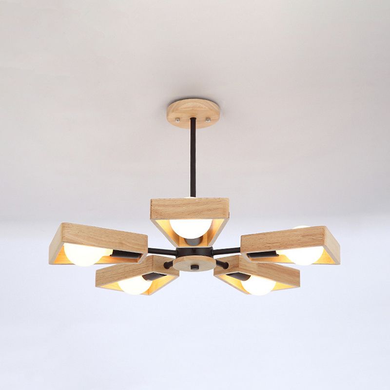 Modernist Wooden Chandelier Ceiling Light – Contemporary Design for Sophisticated Interiors