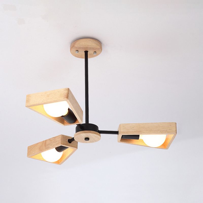 Modernist Wooden Chandelier Ceiling Light – Contemporary Design for Sophisticated Interiors