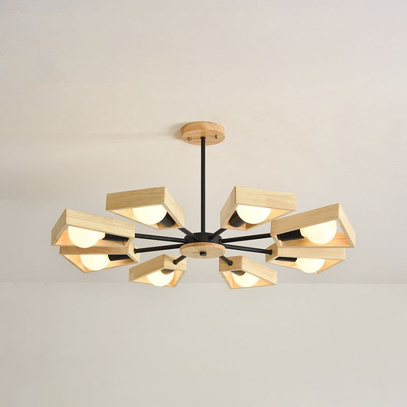 Modernist Wooden Chandelier Ceiling Light – Contemporary Design for Sophisticated Interiors