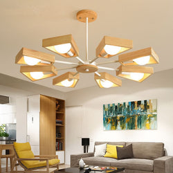 Modernist Wooden Chandelier Ceiling Light – Contemporary Design for Sophisticated Interiors