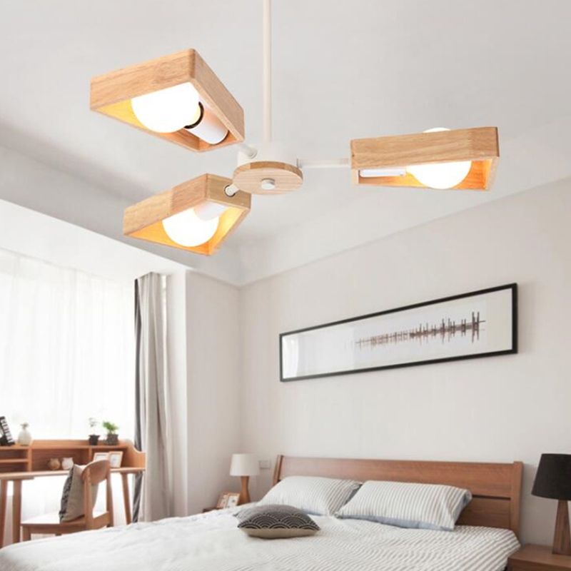 Modernist Wooden Chandelier Ceiling Light – Contemporary Design for Sophisticated Interiors