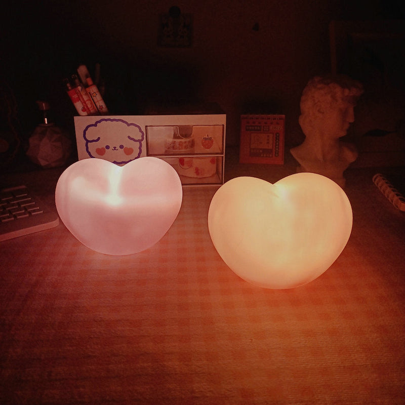 Creative Silicone Heart LED Night Light – Cute Bedside Lamp for Bedroom and Living Room