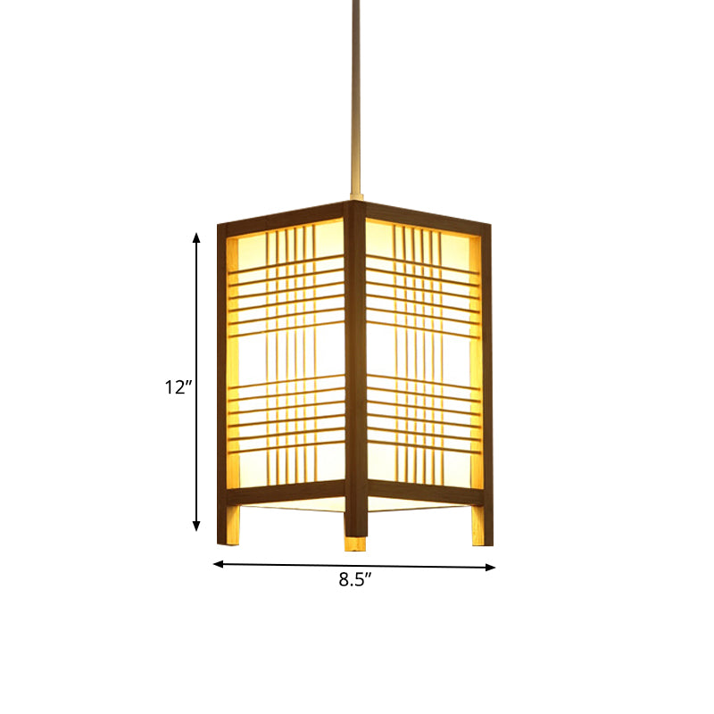 Traditional Japanese Wooden Lantern – Handcrafted Pendant Light for a Calm and Zen-Inspired Atmosphere