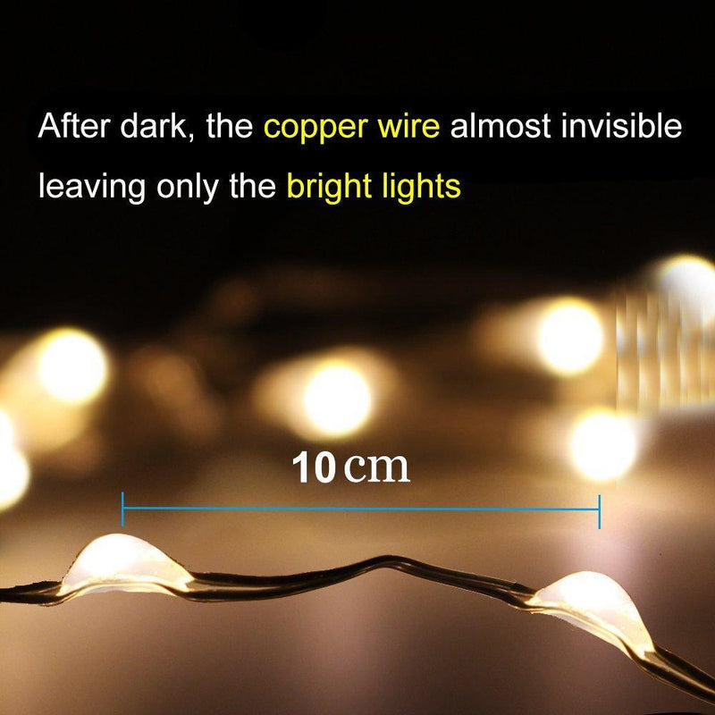 Solar-Powered Fairy String Lights – Copper Wire LED Outdoor Lighting