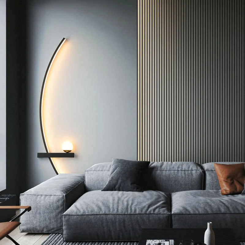 Minimalist LED Wall Light – Modern Curved Wandleuchte for Living Room or Bedroom