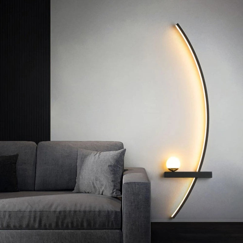 Minimalist LED Wall Light – Modern Curved Wandleuchte for Living Room or Bedroom