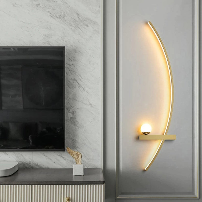 Minimalist LED Wall Light – Modern Curved Wandleuchte for Living Room or Bedroom