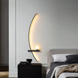 Minimalist LED Wall Light – Modern Curved Wandleuchte for Living Room or Bedroom