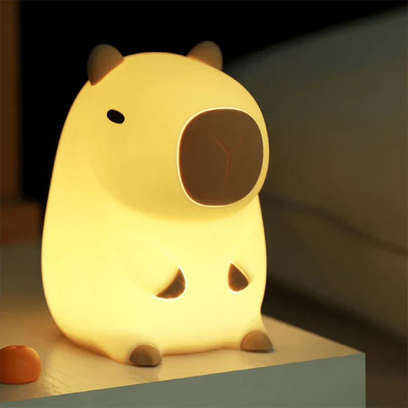 Capybara Squishy LED Night Light – Adorable Silicone Lamp for Kids & Cosy Rooms