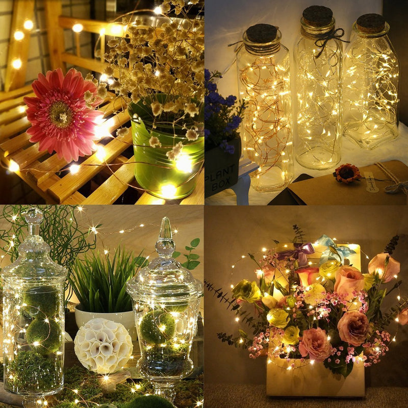 Solar-Powered Fairy String Lights – Copper Wire LED Outdoor Lighting