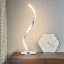 Modern Minimalist LED Spiral Table Lamp – Sleek Aluminium Design for Home and Office