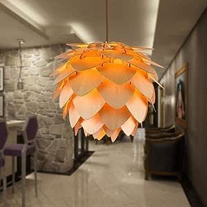 Handcrafted Wooden Pinecone Pendant Light – Natural Elegance for Your Home