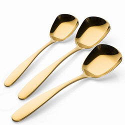 uxurious Gold-Plated Serving Spoons – 3-Piece Stainless Steel Set