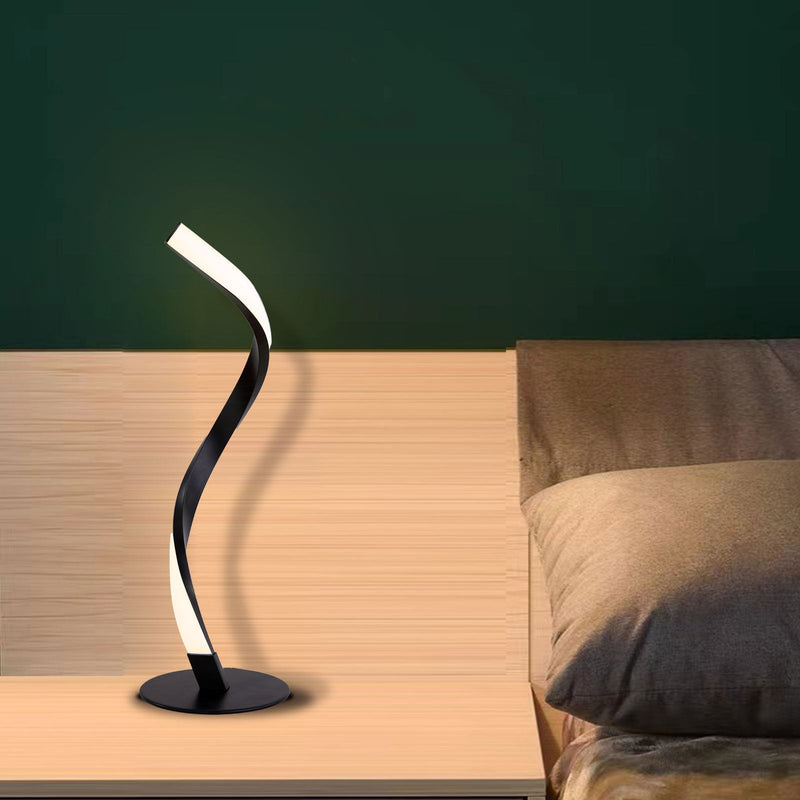 Modern Minimalist LED Spiral Table Lamp – Sleek Aluminium Design for Home and Office