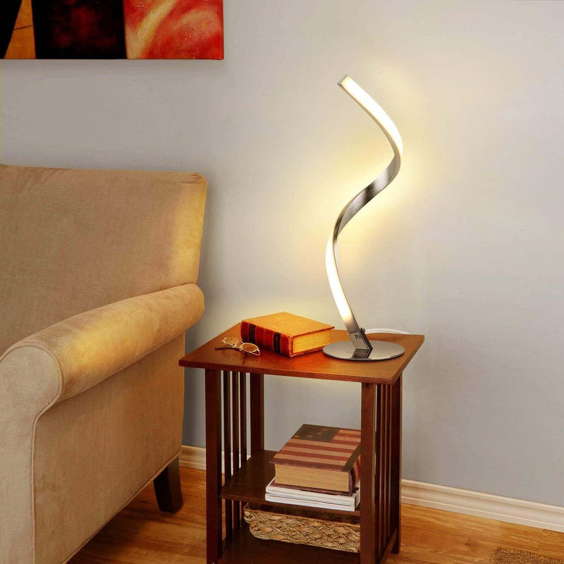 Modern Minimalist LED Spiral Table Lamp – Sleek Aluminium Design for Home and Office