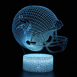 Minnesota Vikings Football Helm 3D LED Optical Illusion Lamp