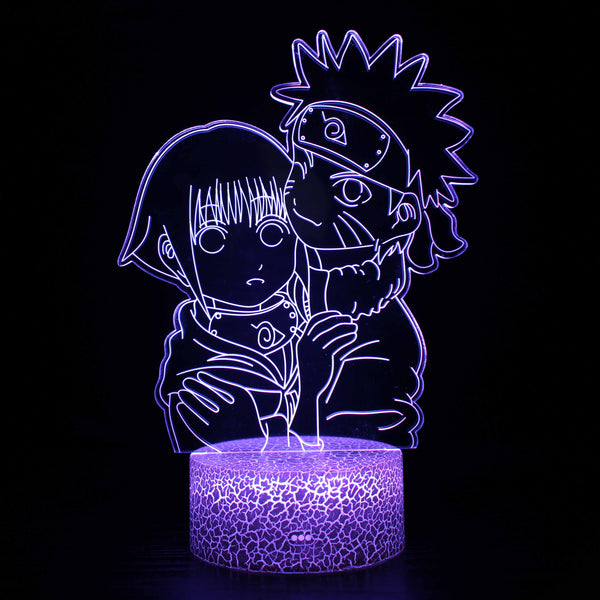 Naruto & Hinata Anime 3D LED Night Light – Optical Illusion Lamp with Remote