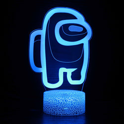 Among Us Crewmate 3D Optical Illusion Lamp – Fun LED Night Light for Gamers