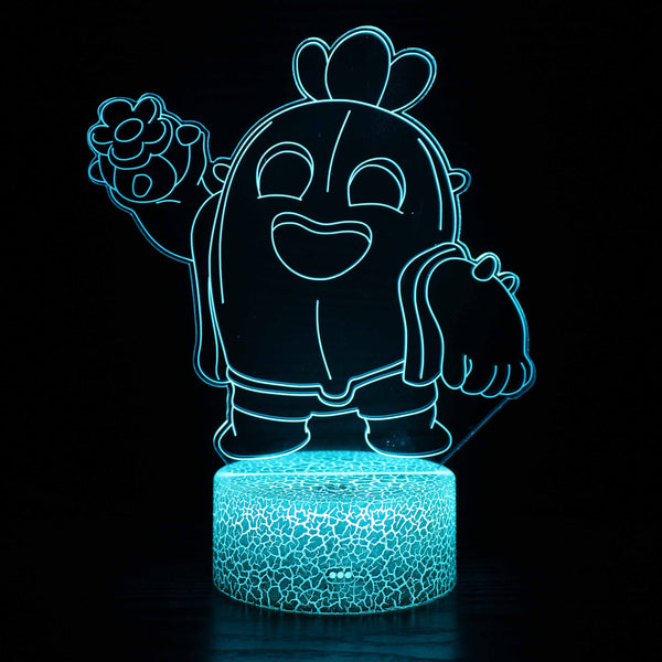 3D LED Cartoon Lamp – Spike Character Design with Optical Illusion Effect