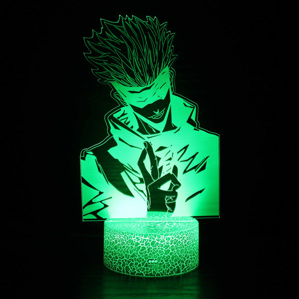 Satoru Gojo Anime 3D LED Night Lamp – Optical Illusion Light with Remote Control