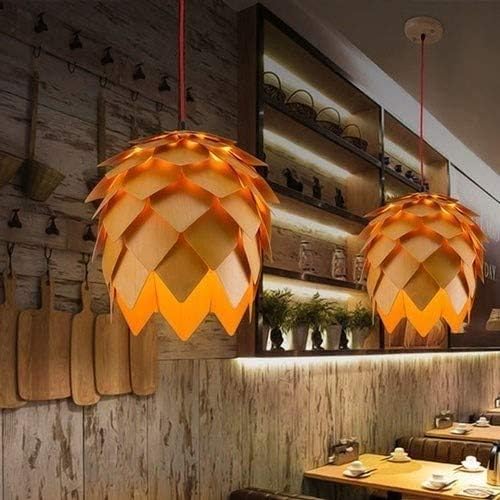 Handcrafted Wooden Pinecone Pendant Light – Natural Elegance for Your Home