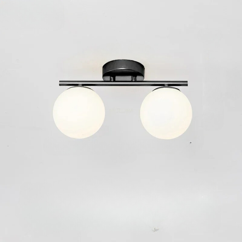 Modern LED Ceiling Light – Dual Glass Globe Design for Hallways and Living Spaces